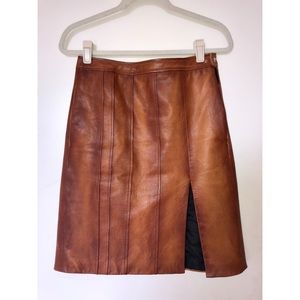Coach 1941 Leather Midi Skirt